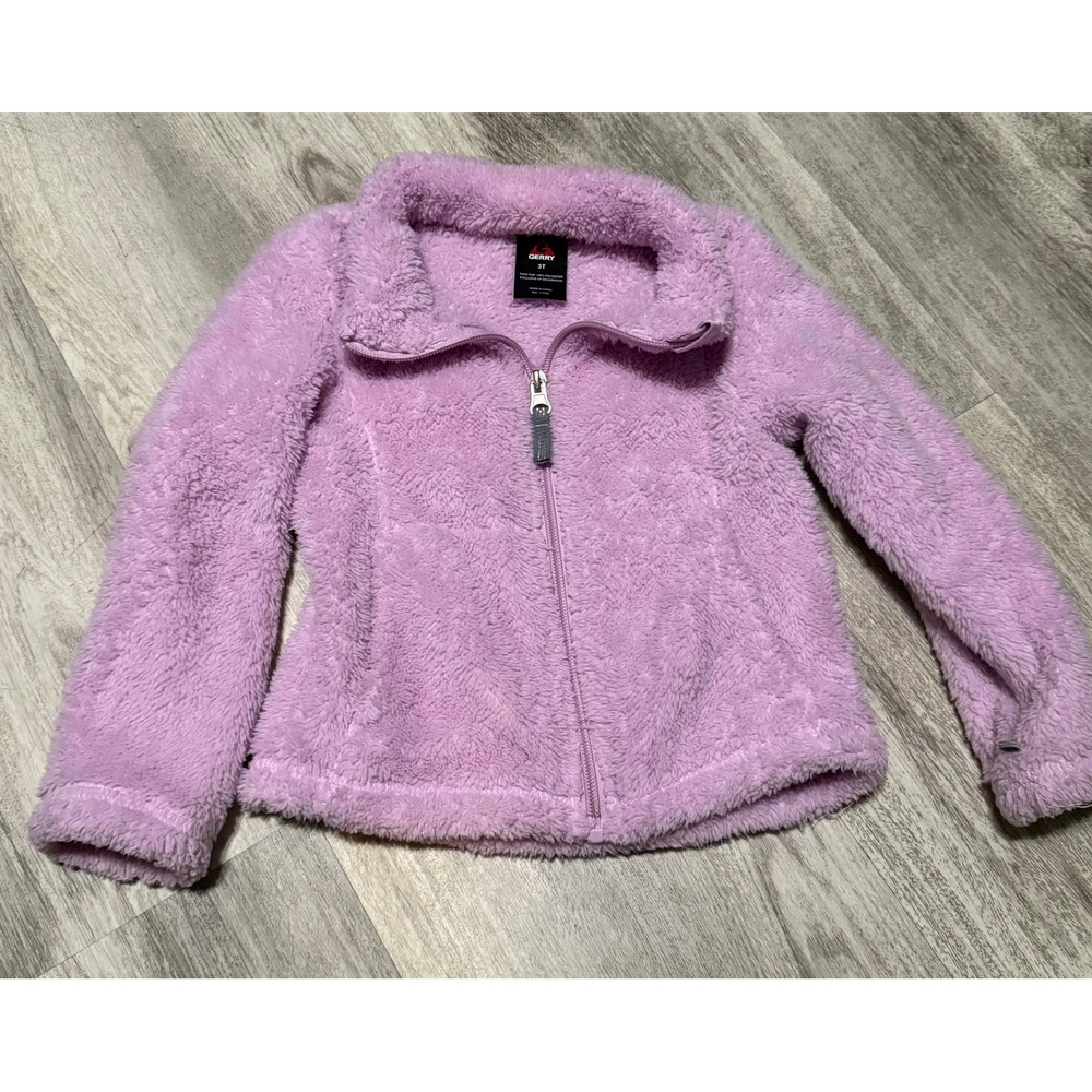 Gerry Fuzzy Fleece Jacket Full Zip Soft Warm Comfy‎ Lavender Purple 3T